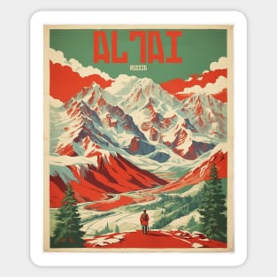 Altay Russia Vintage Tourism Poster Sticker